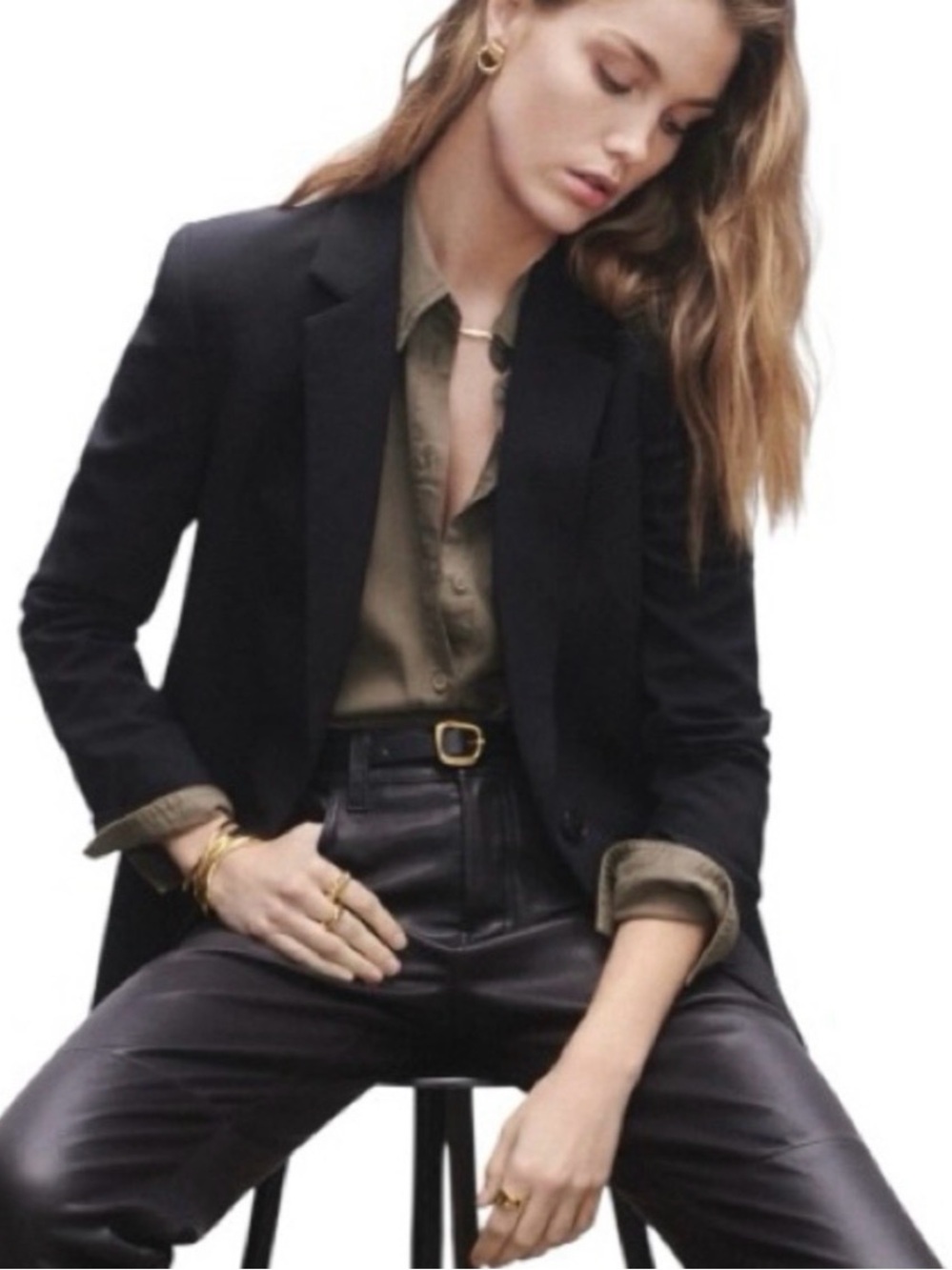 NWOT Madewell Kline Blazer Black 6 - Picture 4 of 7